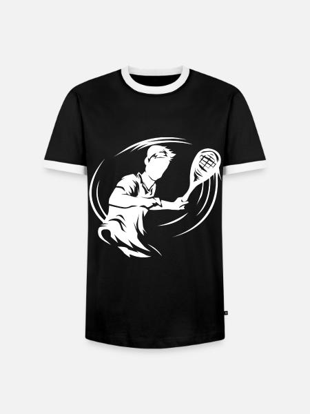 Behender Speedminton Matchgewinner - Männer Kontrast-T-Shirt - Schwarz/Weiß