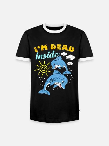 Dead Inside - Männer Kontrast-T-Shirt - Schwarz/Weiß