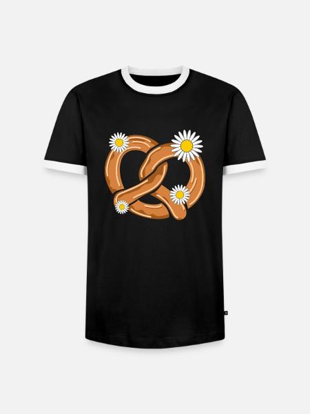 Bretzel Pretzel - Männer Kontrast-T-Shirt - Schwarz/Weiß