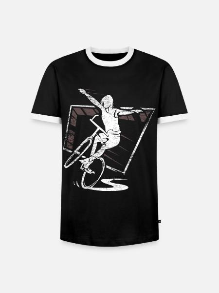 Graziler Kunstradfahrer Wettkampf - Männer Kontrast-T-Shirt - Schwarz/Weiß