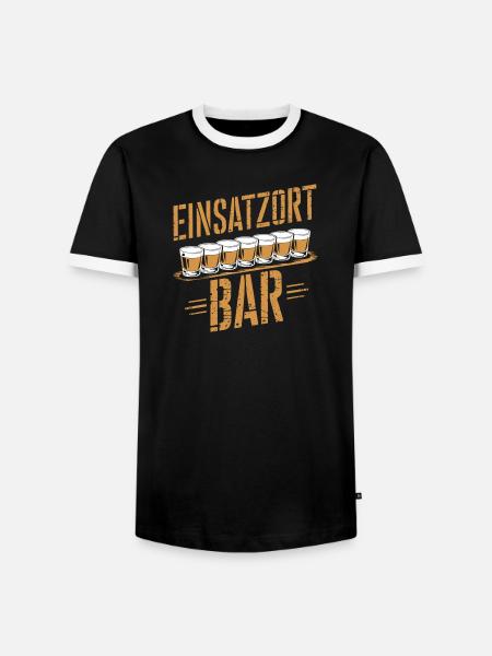 Einsatzort Bar - Männer Kontrast-T-Shirt - Schwarz/Weiß