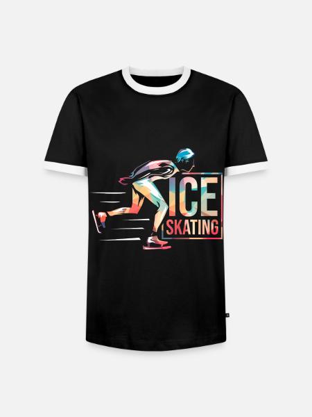 Eleganter Eiskunstlauf Wettkampf - Männer Kontrast-T-Shirt - Schwarz/Weiß