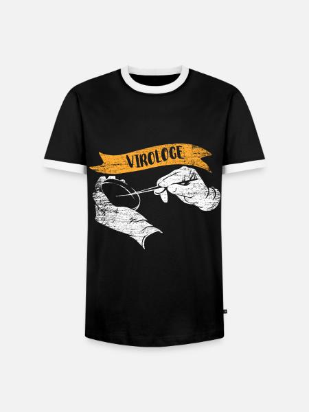 Scharfsinniger Virologe Mikroskop - Männer Kontrast-T-Shirt - Schwarz/Weiß