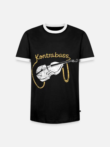 Vibrierender Kontrabass Orchester - Männer Kontrast-T-Shirt - Schwarz/Weiß