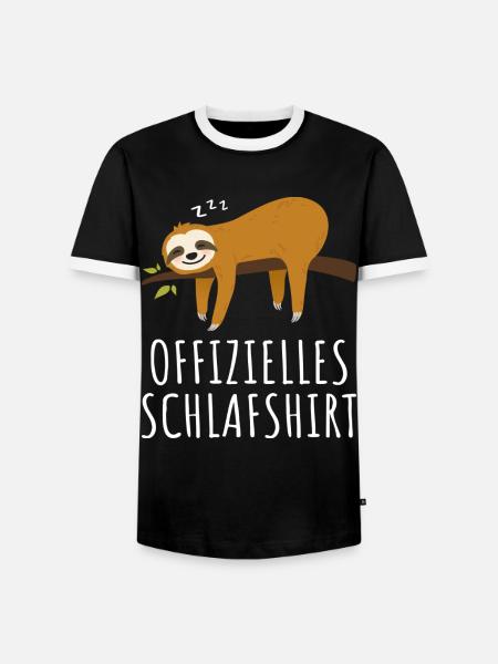 Offizielles Schlafshirt Schlafanzug Faultier - Männer Kontrast-T-Shirt - Schwarz/Weiß