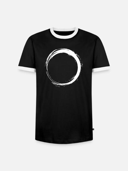 kreis - Männer Kontrast-T-Shirt - Schwarz/Weiß