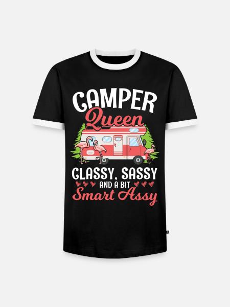 Camper Queen - Männer Kontrast-T-Shirt - Schwarz/Weiß