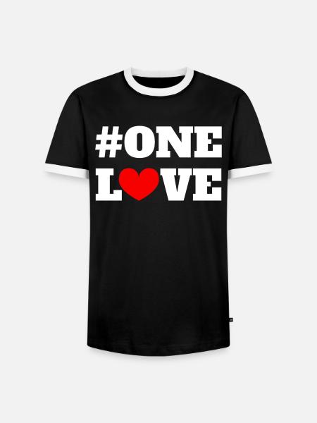 One Love - Männer Kontrast-T-Shirt - Schwarz/Weiß