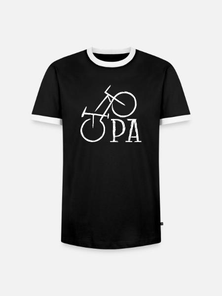 Opa Fahrrad – Bester Opa Geschenkidee - Männer Kontrast-T-Shirt - Schwarz/Weiß