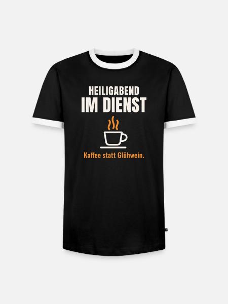 Heiligabend im Dienst - Männer Kontrast-T-Shirt - Schwarz/Weiß