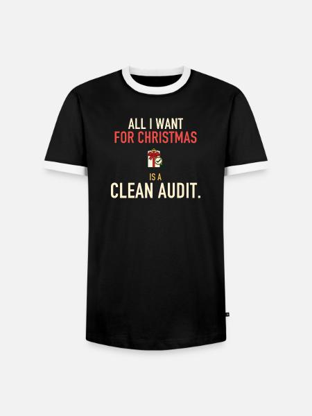 Weihnachtswunsch für saubere Prüfung – Pharma-QA-Geschenk - Männer Kontrast-T-Shirt - Schwarz/Weiß