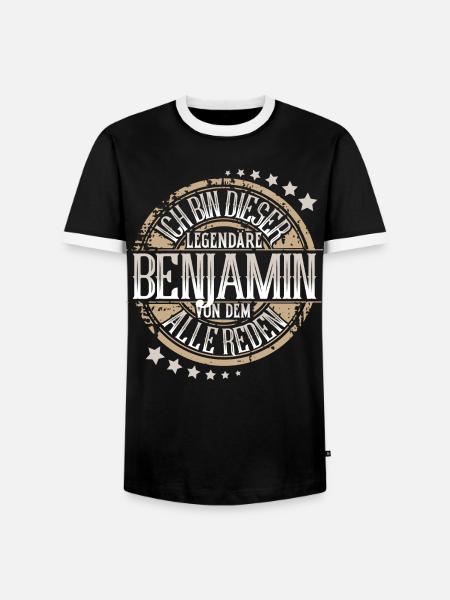 Benjamin - Männer Kontrast-T-Shirt - Schwarz/Weiß