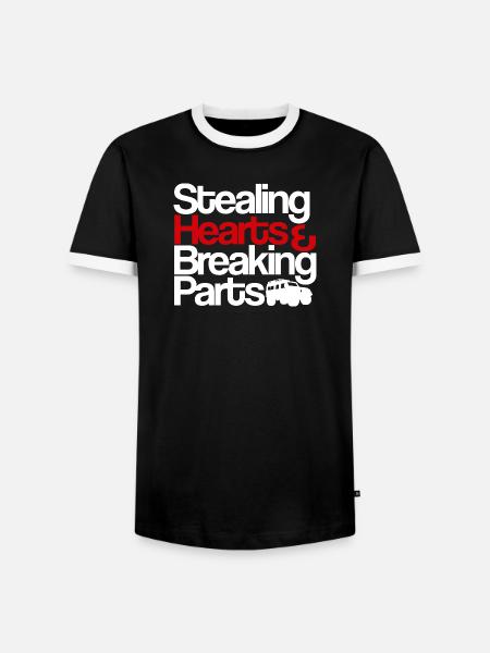Herzen stehlen, Teile zerbrechen - Männer Kontrast-T-Shirt - Schwarz/Weiß
