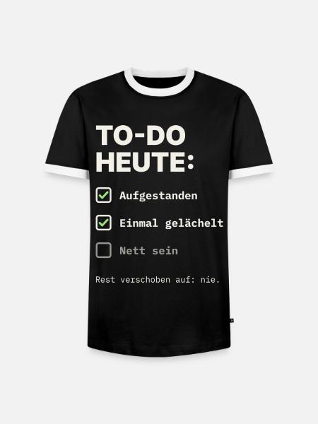 todo-heute - Männer Kontrast-T-Shirt - Schwarz/Weiß