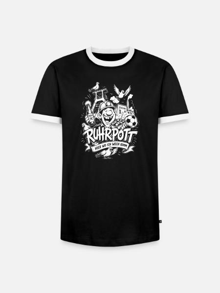 Ruhrpott Identity: Stahl, Kohle, Fußball - Männer Kontrast-T-Shirt - Schwarz/Weiß