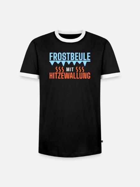 Frostbeule mit Hitzewallung – Sauna & Eisbad - Männer Kontrast-T-Shirt - Schwarz/Weiß