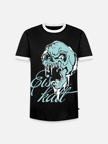 Skelett Eiskalt Blau - Männer Kontrast-T-Shirt - Schwarz/Weiß