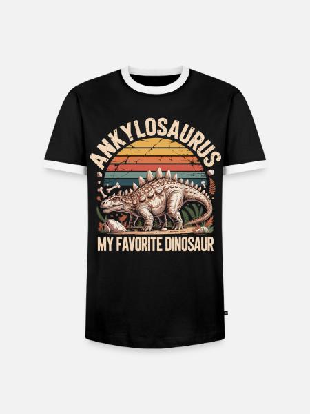 Lieblingsdinosaurier Ankylosaurus Dino Geschenk - Männer Kontrast-T-Shirt - Schwarz/Weiß