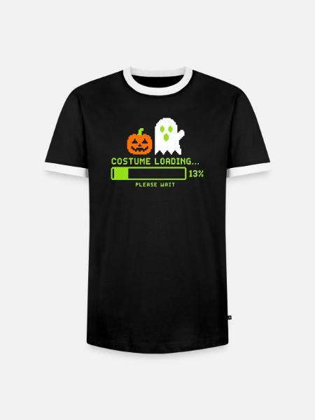 Hallowe Costume Loading Retro Gamer - Männer Kontrast-T-Shirt - Schwarz/Weiß