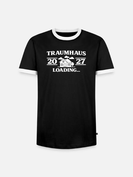 Traumhaus 2027 loading Hausbau Geschenkidee - Männer Kontrast-T-Shirt - Schwarz/Weiß