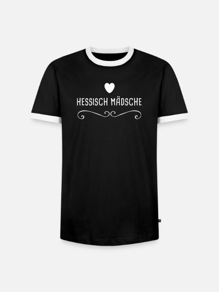 Hessisch Mädsche Hessisches Mädchen Hessen Liebe - Männer Kontrast-T-Shirt - Schwarz/Weiß