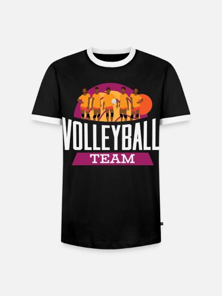Volleyball Team – Mannschaft Retro Sonne - Männer Kontrast-T-Shirt - Schwarz/Weiß