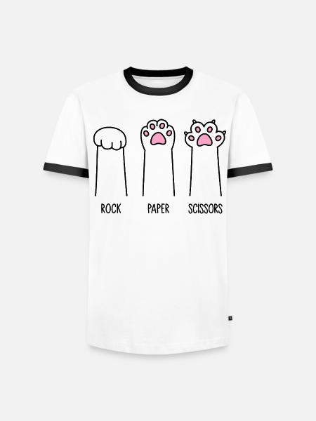 Rock Paper Scissors - Men's Ringer Shirt - white/black