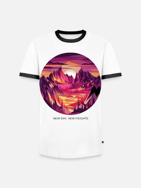 New Day, New Heights - Men's Ringer Shirt - white/black
