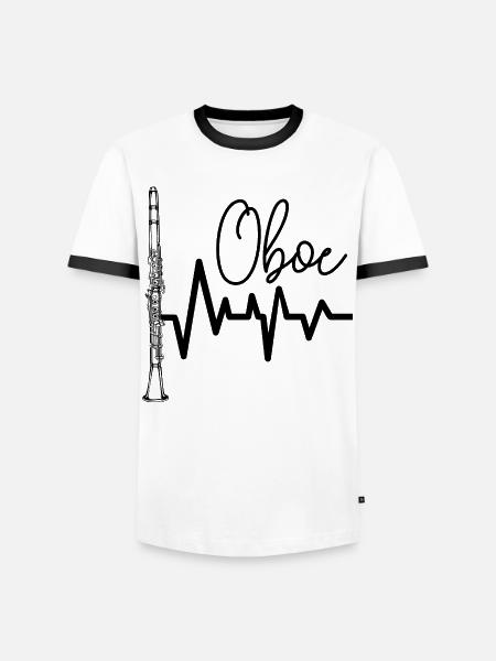 Oboe - Männer Kontrast-T-Shirt - Weiß/Schwarz