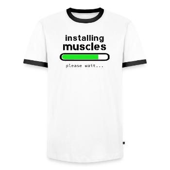 Aufbau von Muskeln - Männer Kontrast-T-Shirt - Weiß/Schwarz - Vorne - AI Model Female 172 light (172cm) & AI Model Male 178 dark (178cm)