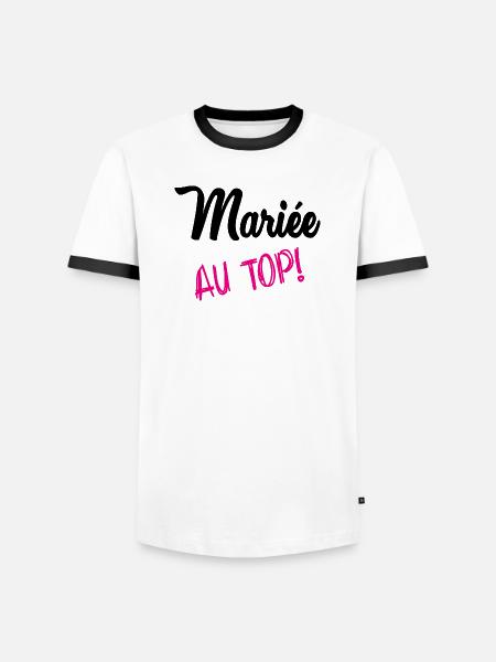 MARIAGE - T-shirt contrasté Homme - blanc/noir