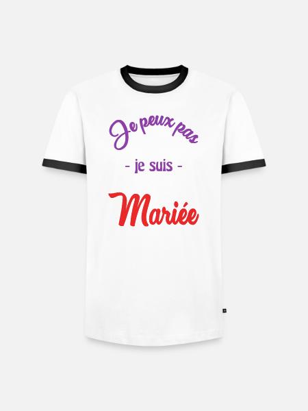 MARIEE. FUTURE MARIEE - T-shirt contrasté Homme - blanc/noir