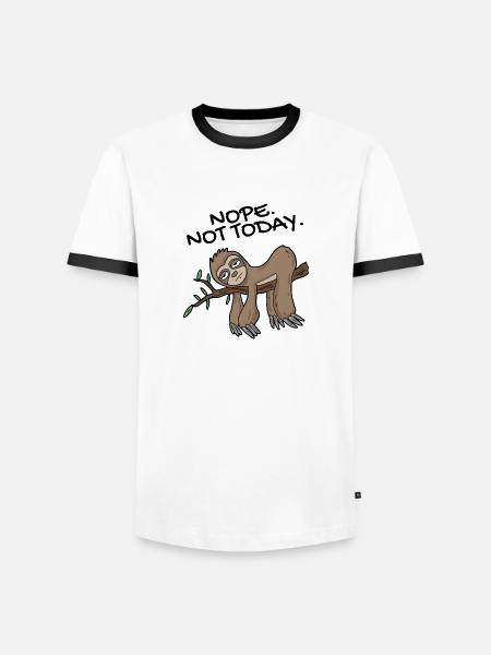 Sloth Nope not today - Men's Ringer Shirt - white/black