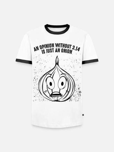 Math Pi onion - Men's Ringer Shirt - white/black