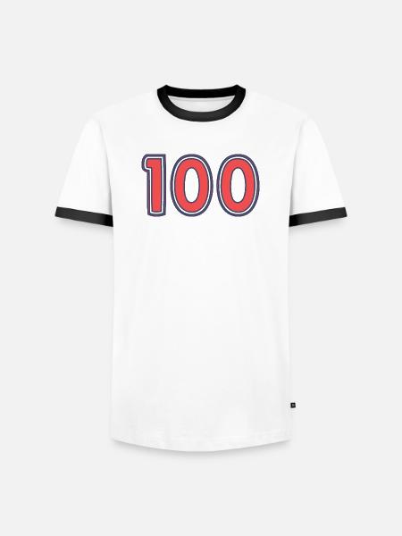 100. 100 YEARS. 100th ANNIVERSARY - Men's Ringer Shirt - white/black