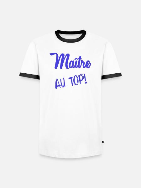 MASTER. MASTER. HUMOR - Men's Ringer Shirt - white/black