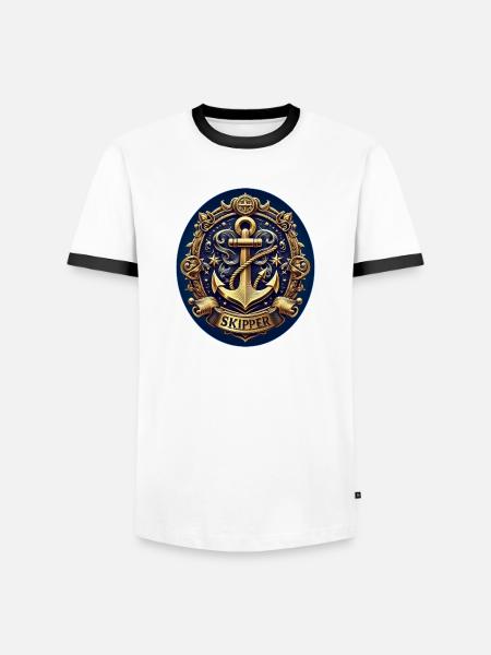 Skipper Logo - Men's Ringer Shirt - white/black