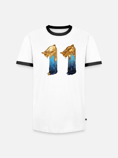 NEJ. 11 NUMMER 11 SEJ 11 ÅRS FØDSELSDAG - Herre kontrast-T-shirt - hvid/sort