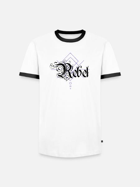 Rebel - Men's Ringer Shirt - white/black