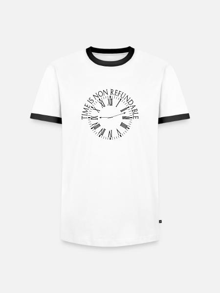 Le temps n’est pas remboursable - T-shirt contrasté Homme - blanc/noir