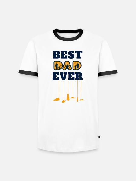 best dad ever - Men's Ringer Shirt - white/black