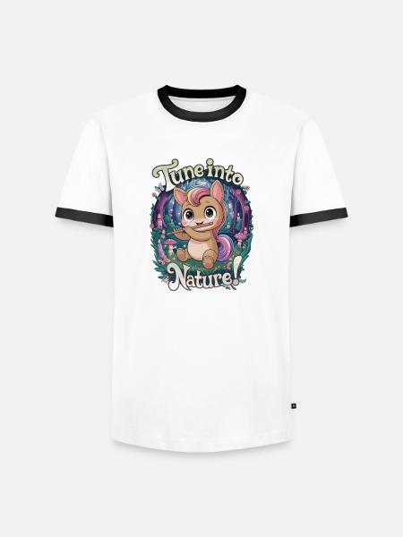 Tune Into Nature! - Men's Ringer Shirt - white/black