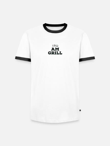 King au grill - T-shirt contrasté Homme - blanc/noir