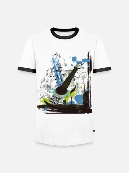 Musique - T-shirt contrasté Homme - blanc/noir