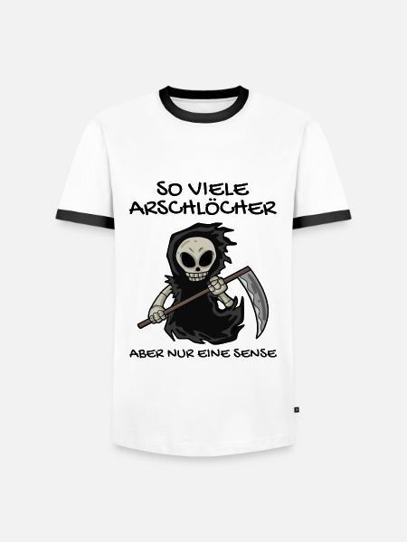 Sensenmann - Männer Kontrast-T-Shirt - Weiß/Schwarz