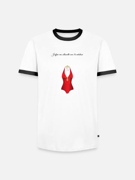La piscine 1 - T-shirt contrasté Homme - blanc/noir