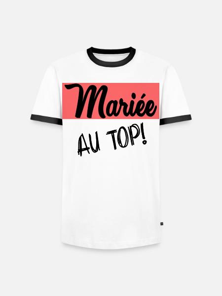 WEDDING. BRIDE-TO-BE - Men's Ringer Shirt - white/black