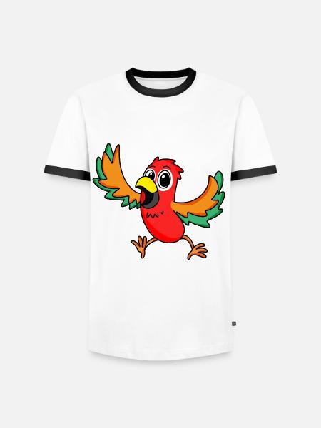 perroquet - T-shirt contrasté Homme - blanc/noir
