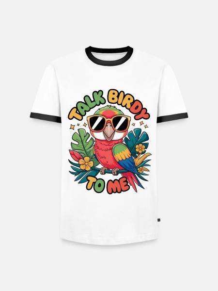 Talk Birdy To Me - Men's Ringer Shirt - white/black