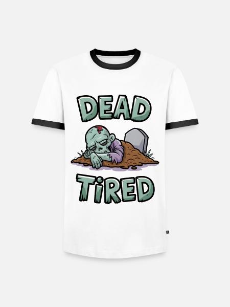Dead Tired - Men's Ringer Shirt - white/black